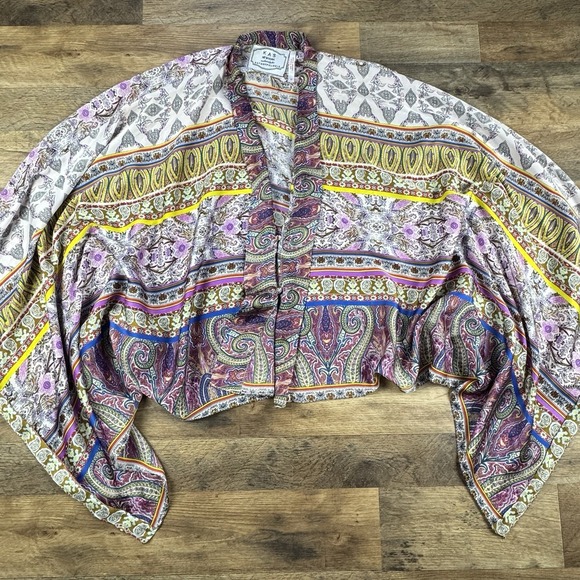Kassatex Other - KAS New York Anthropologie XS/S Kimono Cardigan Paisley Shawl Flowy BOHO Wrap